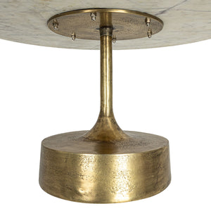 Rowena Interiors Marble Top Round Coffee Table with Gold Sunburst Aluminum Base for Glam Living Rooms EC1822MC