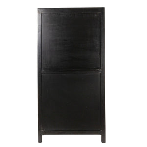 Rowena Interiors Mango Wood Tall Cane Door Storage Cabinet with Arched Panels for Bohemian Living EC1823