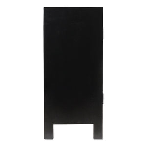 Rowena Interiors Mango Wood Arched Cane Panel Sideboard Black Stained Solid Frame Dining Storage EC1824