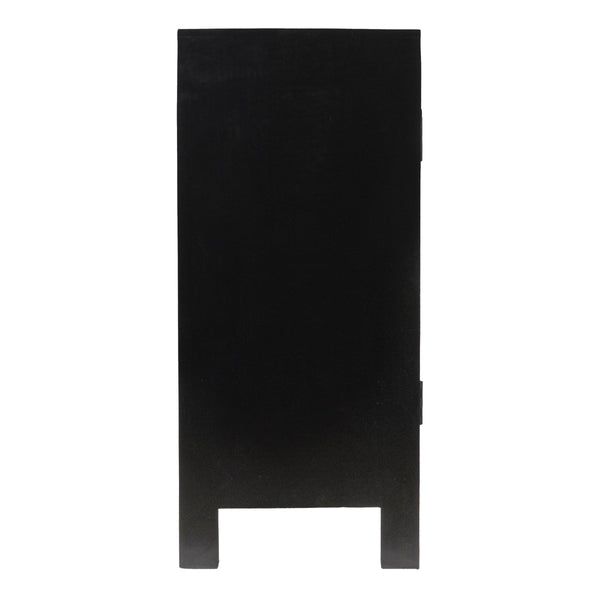 Rowena Interiors Mango Wood Arched Cane Panel Sideboard Black Stained Solid Frame Dining Storage EC1824