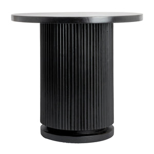 Rowena Interiors Fluted Solid Mango Wood Round End Table Bleached Pedestal Base for Modern Interiors EC1848