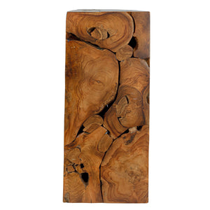 Rowena Interiors Rectangular Solid Teak Root Console Table Organic Grain Entryway Accent Piece EC1881