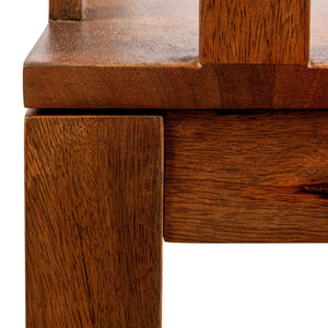 Rowena Interiors Mango Wood Solid Hardwood Entryway Bench Low Profile Farmhouse Bedroom Accent Walnut Finish EC1891