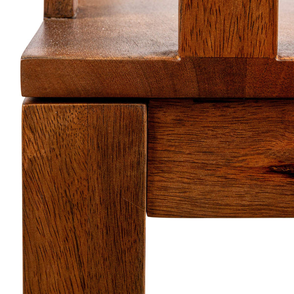 Rowena Interiors Mango Wood Solid Hardwood Entryway Bench Low Profile Farmhouse Bedroom Accent Walnut Finish EC1891