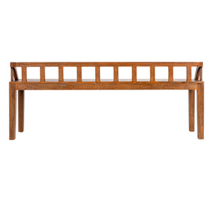 Rowena Interiors Mango Wood Solid Hardwood Entryway Bench Low Profile Farmhouse Bedroom Accent Walnut Finish EC1891