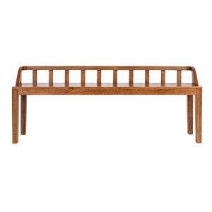 Rowena Interiors Mango Wood Solid Hardwood Entryway Bench Low Profile Farmhouse Bedroom Accent Walnut Finish EC1891