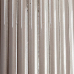 Rowena Interiors 30.5 Inch Ribbed Glass Table Lamp with Warm Linen Drum Shade for Bedside or Living Room Grey EC1903