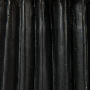 Rowena Interiors Fluted Cylindrical Side Table Magnesium Oxide Build for Patio or Living Room Use Black EC1910
