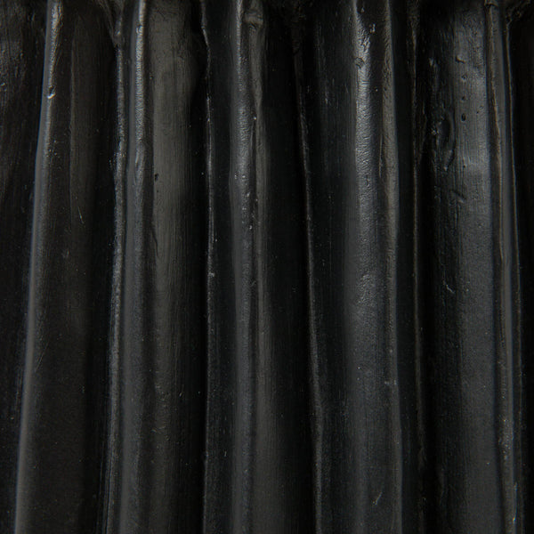 Rowena Interiors Fluted Cylindrical Side Table Magnesium Oxide Build for Patio or Living Room Use Black EC1910