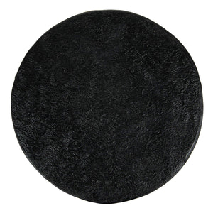Rowena Interiors Drum-Shaped Matte Black Magnesium Oxide Side Table for Patio or Living Room EC1911