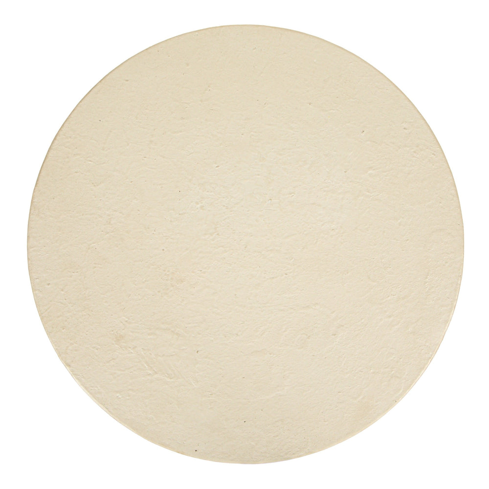 Rowena Interiors Tapered Pedestal Side Table Matte Cream Magnesium Oxide Sculptural Indoor Outdoor Accent EC1912