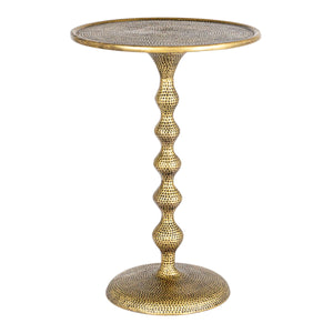 Rowena Interiors Hammered Aluminum Round Side Table Artisan Textured Matte Finish for Living Room or Bedroom Antique Bronze 99.5% Iron, 0.5% Velvet EC1915