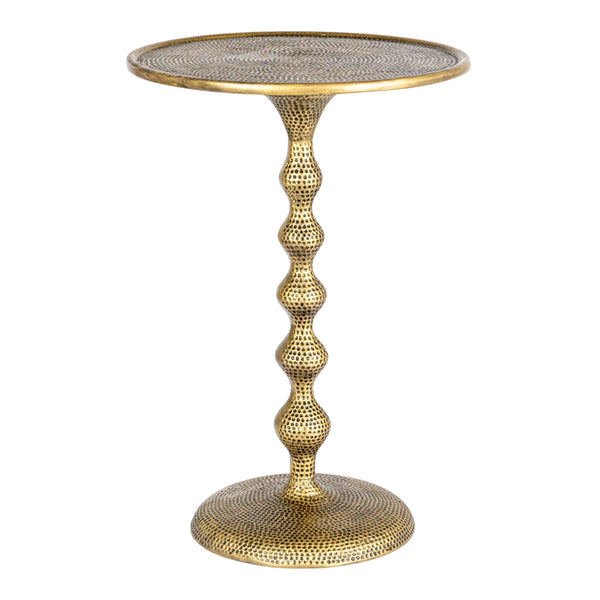 Rowena Interiors Hammered Aluminum Round Side Table Artisan Textured Matte Finish for Living Room or Bedroom Antique Bronze 99.5% Iron, 0.5% Velvet EC1915