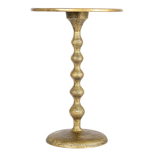 Rowena Interiors Hammered Aluminum Round Side Table Artisan Textured Matte Finish for Living Room or Bedroom Antique Bronze 99.5% Iron, 0.5% Velvet EC1915