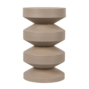 Rowena Interiors Stacked Disc Metal Side Table Sculptural Geometric Form for Modern Living Spaces Beige EC1925