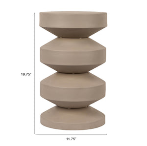 Rowena Interiors Stacked Disc Metal Side Table Sculptural Geometric Form for Modern Living Spaces Beige EC1925
