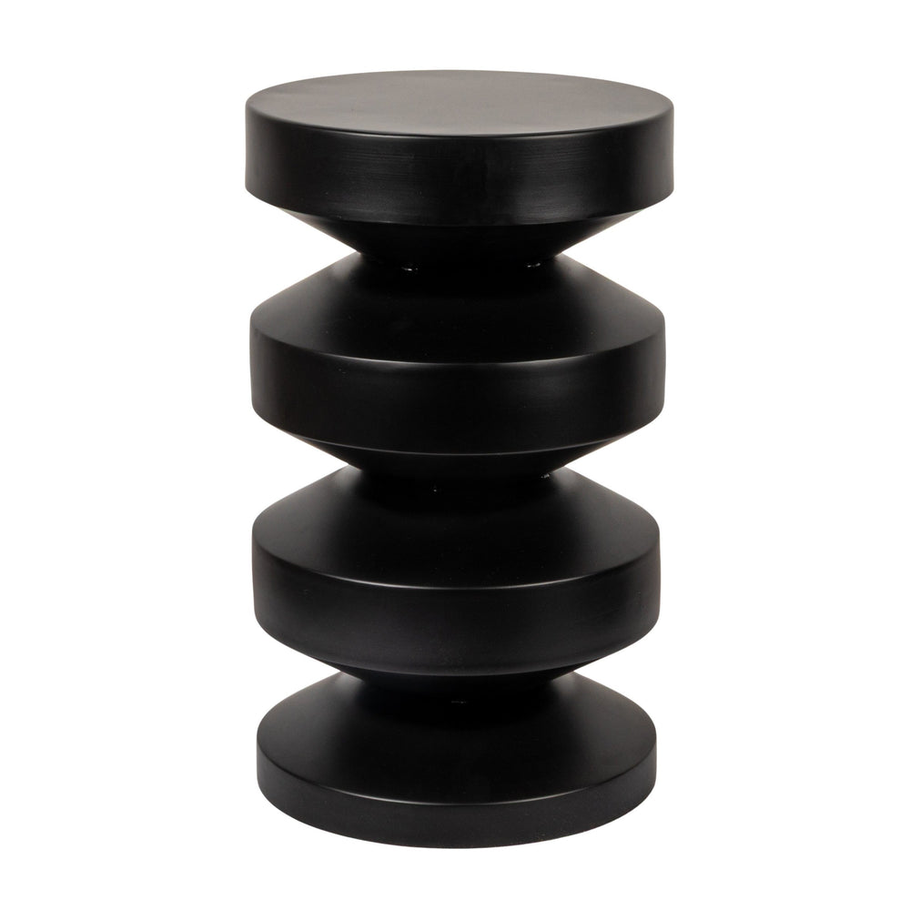 Rowena Interiors Stacked Disc Metal Side Table Sculptural Geometric Form for Modern Living Spaces Black EC1926