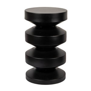 Rowena Interiors Stacked Disc Metal Side Table Sculptural Geometric Form for Modern Living Spaces Black EC1926