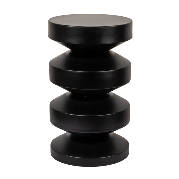 Rowena Interiors Stacked Disc Metal Side Table Sculptural Geometric Form for Modern Living Spaces Black EC1926