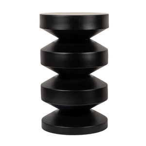 Rowena Interiors Stacked Disc Metal Side Table Sculptural Geometric Form for Modern Living Spaces Black EC1926