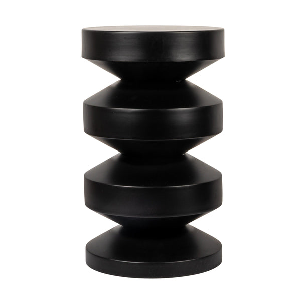 Rowena Interiors Stacked Disc Metal Side Table Sculptural Geometric Form for Modern Living Spaces Black EC1926