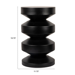 Rowena Interiors Stacked Disc Metal Side Table Sculptural Geometric Form for Modern Living Spaces Black EC1926