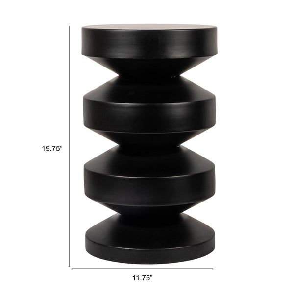 Rowena Interiors Stacked Disc Metal Side Table Sculptural Geometric Form for Modern Living Spaces Black EC1926