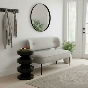Rowena Interiors Stacked Disc Metal Side Table Sculptural Geometric Form for Modern Living Spaces Black EC1926