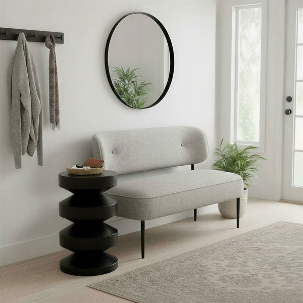 Rowena Interiors Stacked Disc Metal Side Table Sculptural Geometric Form for Modern Living Spaces Black EC1926
