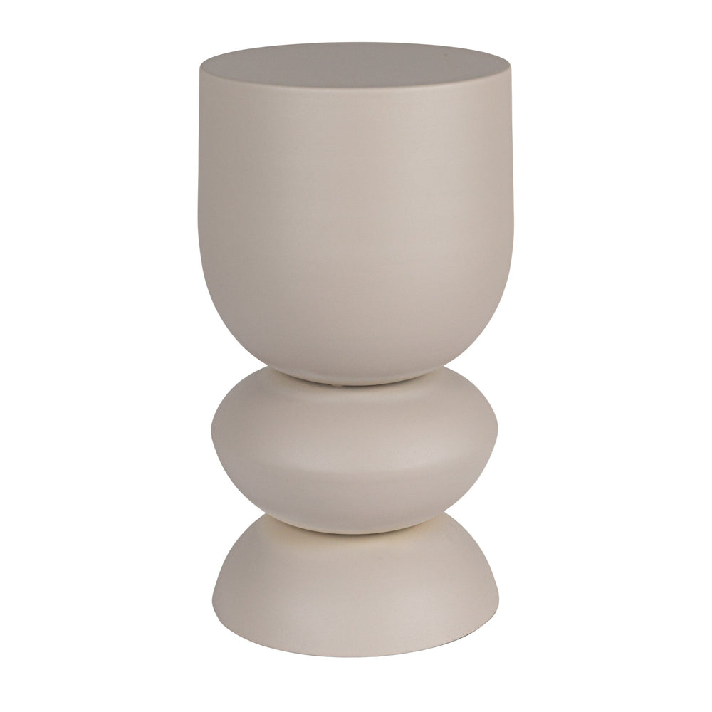 Rowena Interiors Stacked Orb Metal Side Table Sculptural Matte Finish for Living Room or Bedroom Beige EC1927