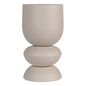 Rowena Interiors Stacked Orb Metal Side Table Sculptural Matte Finish for Living Room or Bedroom Beige EC1927