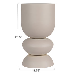 Rowena Interiors Stacked Orb Metal Side Table Sculptural Matte Finish for Living Room or Bedroom Beige EC1927