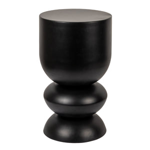 Rowena Interiors Stacked Orb Metal Side Table Sculptural Matte Finish for Living Room or Bedroom Black EC1928