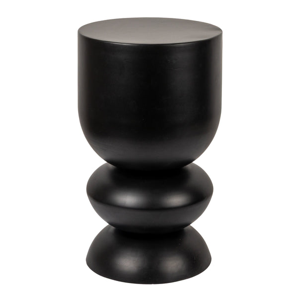 Rowena Interiors Stacked Orb Metal Side Table Sculptural Matte Finish for Living Room or Bedroom Black EC1928