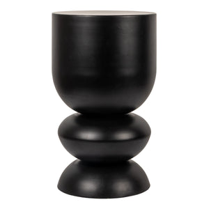 Rowena Interiors Stacked Orb Metal Side Table Sculptural Matte Finish for Living Room or Bedroom Black EC1928