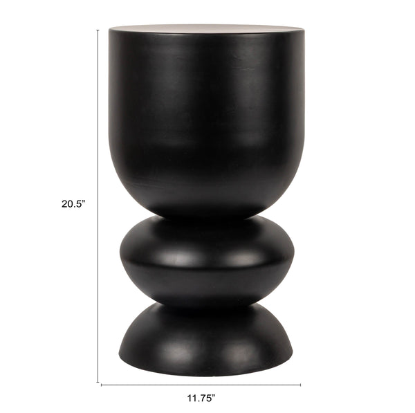 Rowena Interiors Stacked Orb Metal Side Table Sculptural Matte Finish for Living Room or Bedroom Black EC1928
