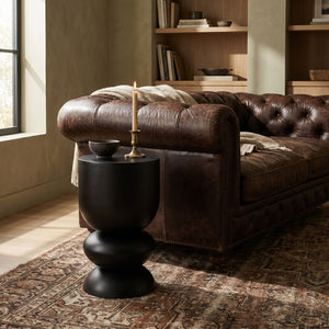Rowena Interiors Stacked Orb Metal Side Table Sculptural Matte Finish for Living Room or Bedroom Black EC1928