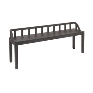 Rowena Interiors Mango Wood Solid Hardwood Entryway Bench Low Profile Farmhouse Bedroom Accent Black EC1938