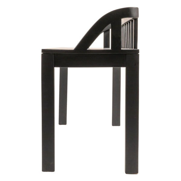 Rowena Interiors Mango Wood Solid Hardwood Entryway Bench Low Profile Farmhouse Bedroom Accent Black EC1938