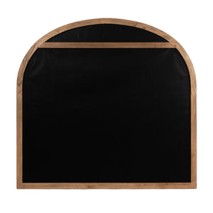 Rowena Interiors Solid Oak Arched Queen Headboard with Soft Linen Panel for Farmhouse Bedroom Decor EC1954