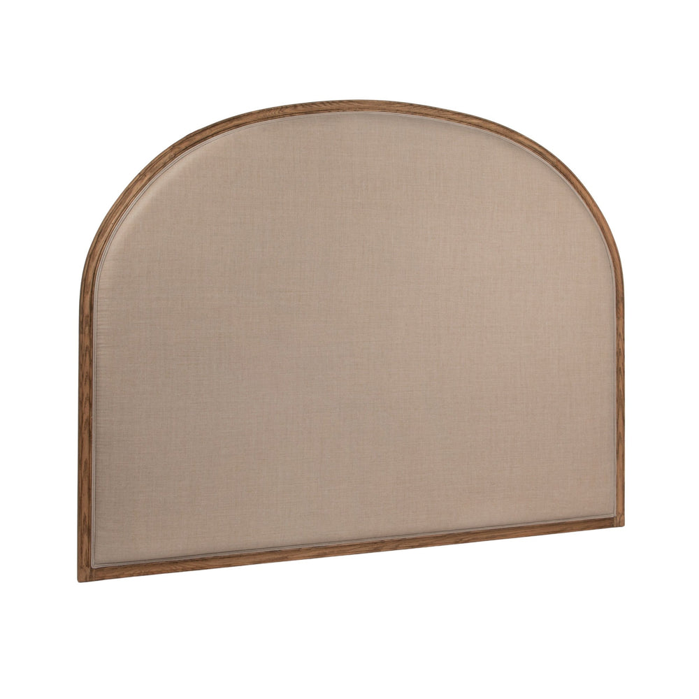 Rowena Interiors Solid Oak Arched King Headboard with Linen Upholstery for Modern Farmhouse Bedrooms EC1955