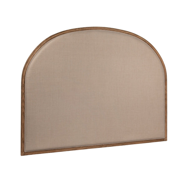 Rowena Interiors Solid Oak Arched King Headboard with Linen Upholstery for Modern Farmhouse Bedrooms EC1955