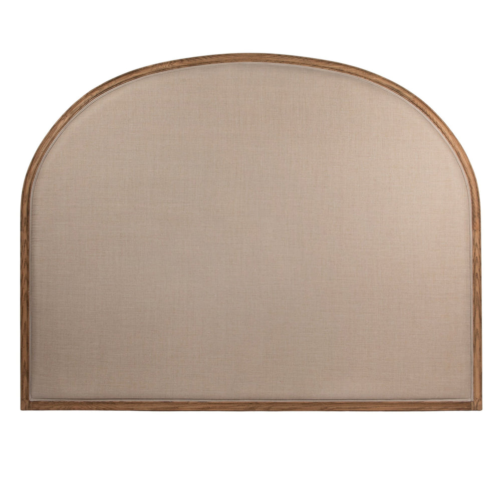 Rowena Interiors Solid Oak Arched King Headboard with Linen Upholstery for Modern Farmhouse Bedrooms EC1955