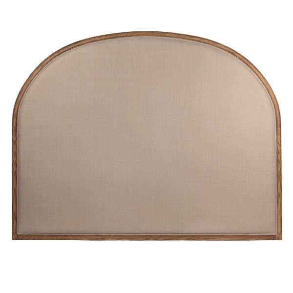 Rowena Interiors Solid Oak Arched King Headboard with Linen Upholstery for Modern Farmhouse Bedrooms EC1955