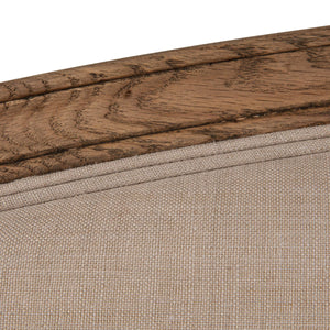 Rowena Interiors Solid Oak Arched King Headboard with Linen Upholstery for Modern Farmhouse Bedrooms EC1955