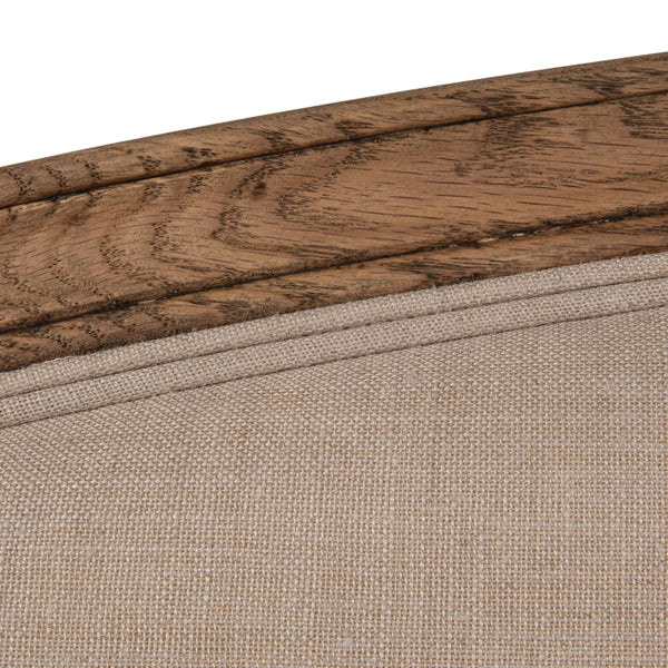 Rowena Interiors Solid Oak Arched King Headboard with Linen Upholstery for Modern Farmhouse Bedrooms EC1955