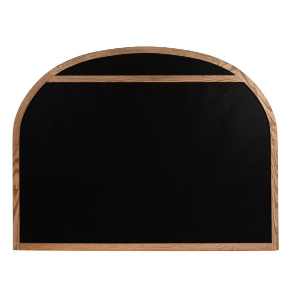 Rowena Interiors Solid Oak Arched King Headboard with Linen Upholstery for Modern Farmhouse Bedrooms EC1955
