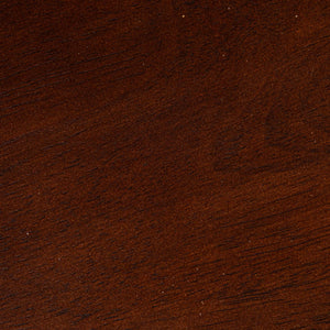 Rowena Interiors Round Mango Wood End Table with Sculptural Panel Legs and Warm Walnut Grain Finish EC1957
