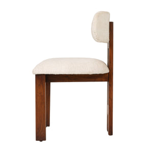 Rowena Interiors Acacia Wood Dining Chairs Solid Frame Upholstered Seat Farmhouse Kitchen Set of 2 EC1970
