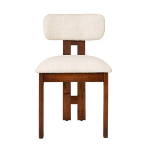 Rowena Interiors Acacia Wood Dining Chairs Solid Frame Upholstered Seat Farmhouse Kitchen Set of 2 EC1970